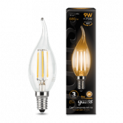 Лампа Gauss Filament Свеча на ветру 9W 680lm 2700К Е14 LED 1/10/50