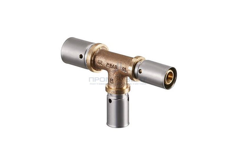 Тройник переходной Oventrop Cofit P - 26x3.0 x 16x2.0 x 20x2.5 (прессовой, бронза)