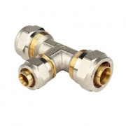 Тройник переходной STOUT - 20 x 16 x 20 (винтовой, для металлопластиковых труб)