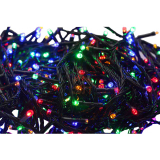 15-57 Электрическая гирлянда светодиодная, 400 ламп, 15м, мульти цвет, зеленый провод