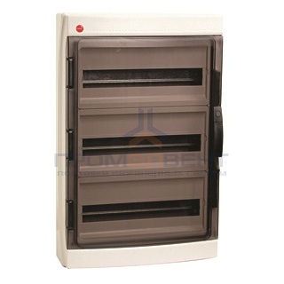 Щиток настенный DKC (3х18) на 54 модуля IP65 серый с прозрачной дверцей