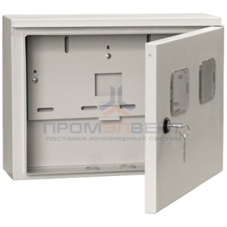 Щит металлический влагозащищенный ЩУ 1/2-0 74 У1 IP54, на два 1-фазных счетчика 310х420х150