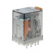 Миниатюрное реле Finder 4 контакта 7A AC (50/60Гц) 24В AgNi кнопка тест с блокировкой, индикатор