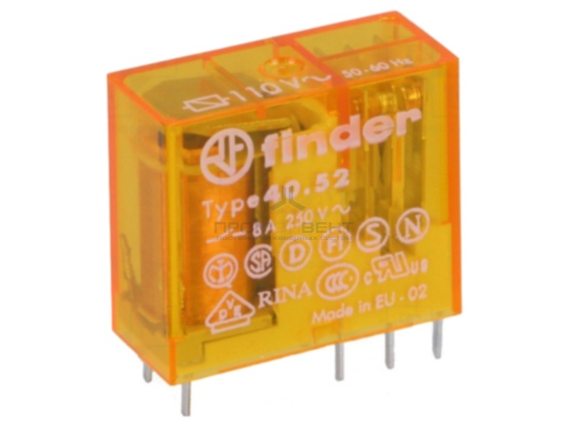 Миниатюрные PCB-реле Finder выводы 5мм, 2 контакта, 8A AC 110В AgNi