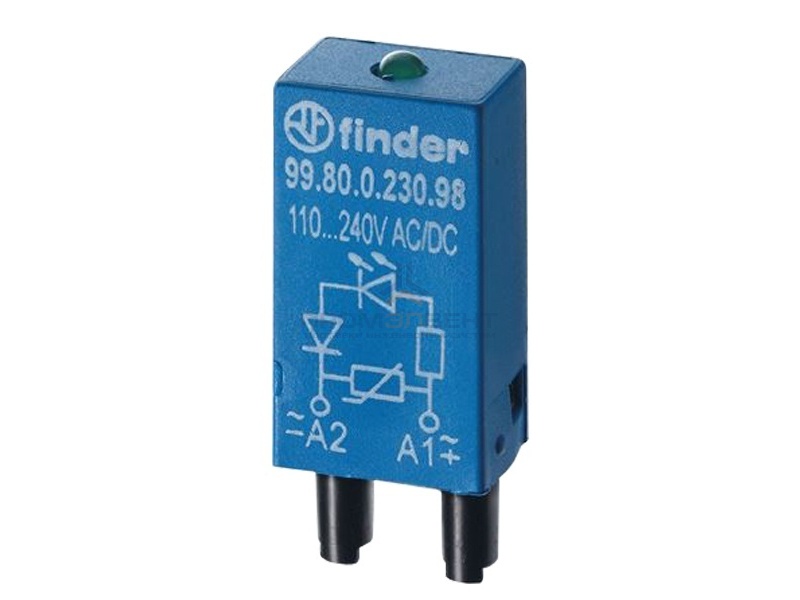 Модуль индикации и защиты Finder зеленый светодиод + варистор 110-240V AC/DC